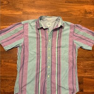 Ralph Lauren Purple and Green Striped Men's Shirt